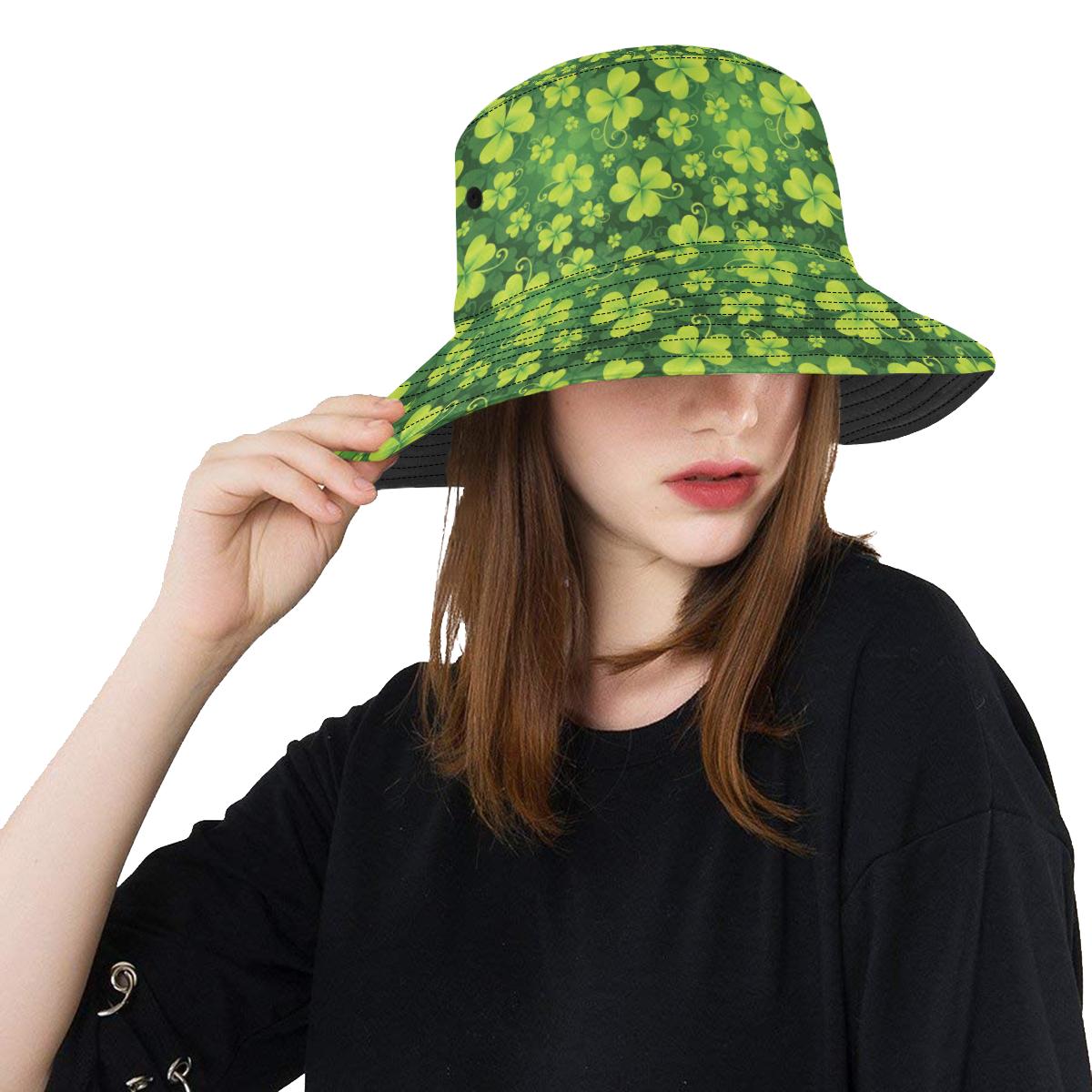 Shamrock Clover Print Unisex Bucket Hat