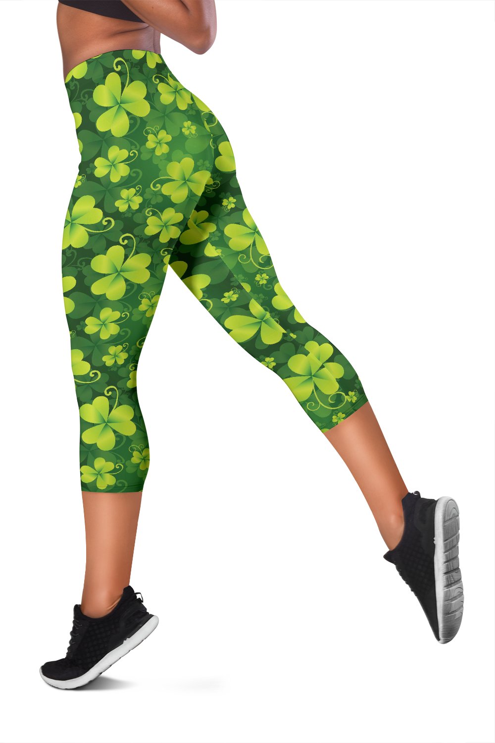 Shamrock Clover Print Women Capris
