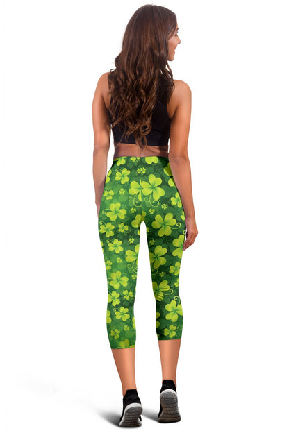 Shamrock Clover Print Women Capris