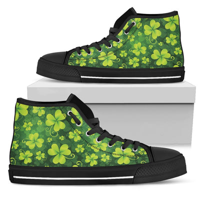 Shamrock Clover Print Women High Top Shoes