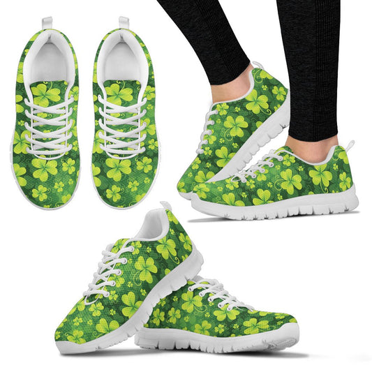 Shamrock Clover Print Women Sneakers Shoes