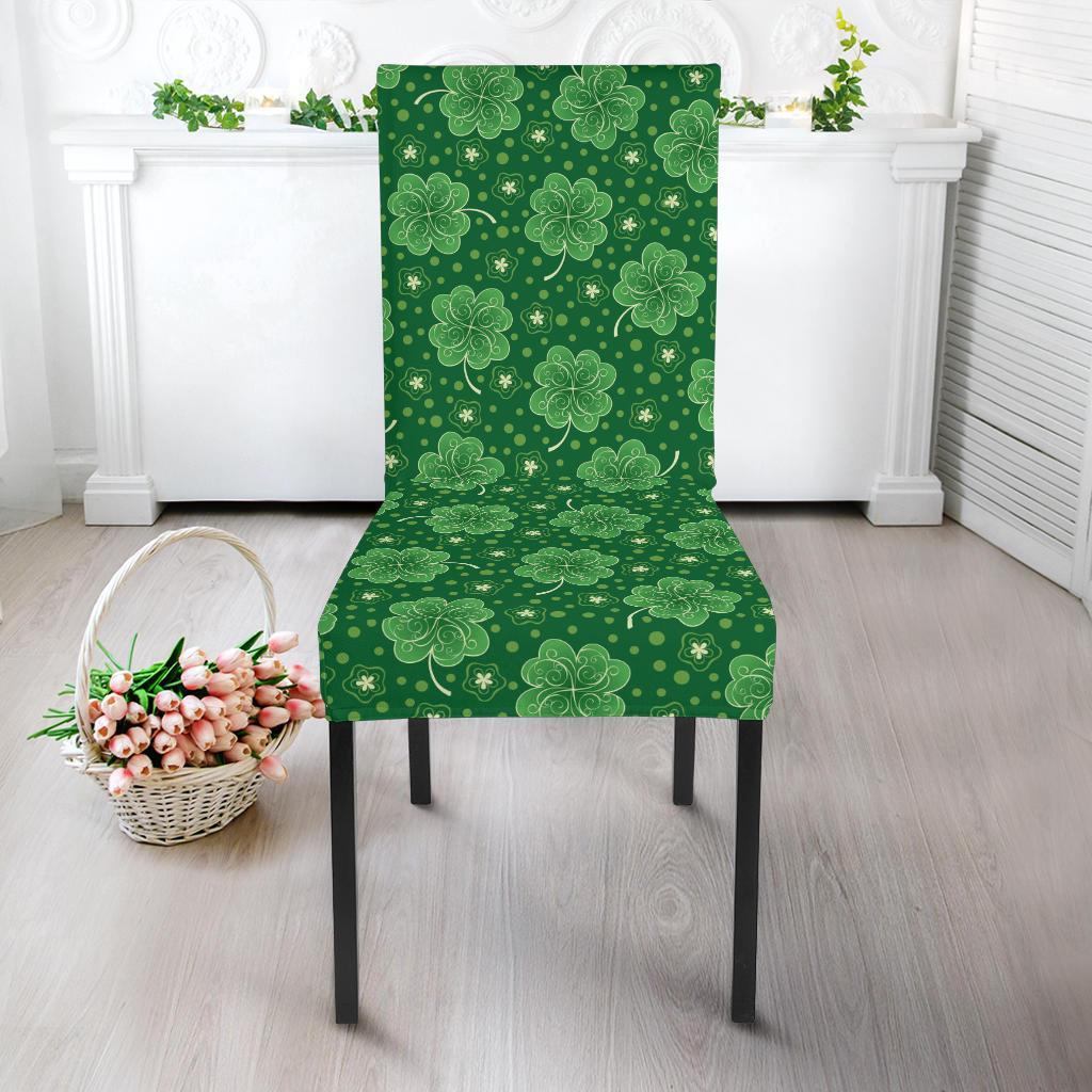 Shamrock Design Print Dining Chair Slipcover-JTAMIGO.COM