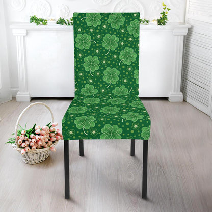 Shamrock Design Print Dining Chair Slipcover-JTAMIGO.COM