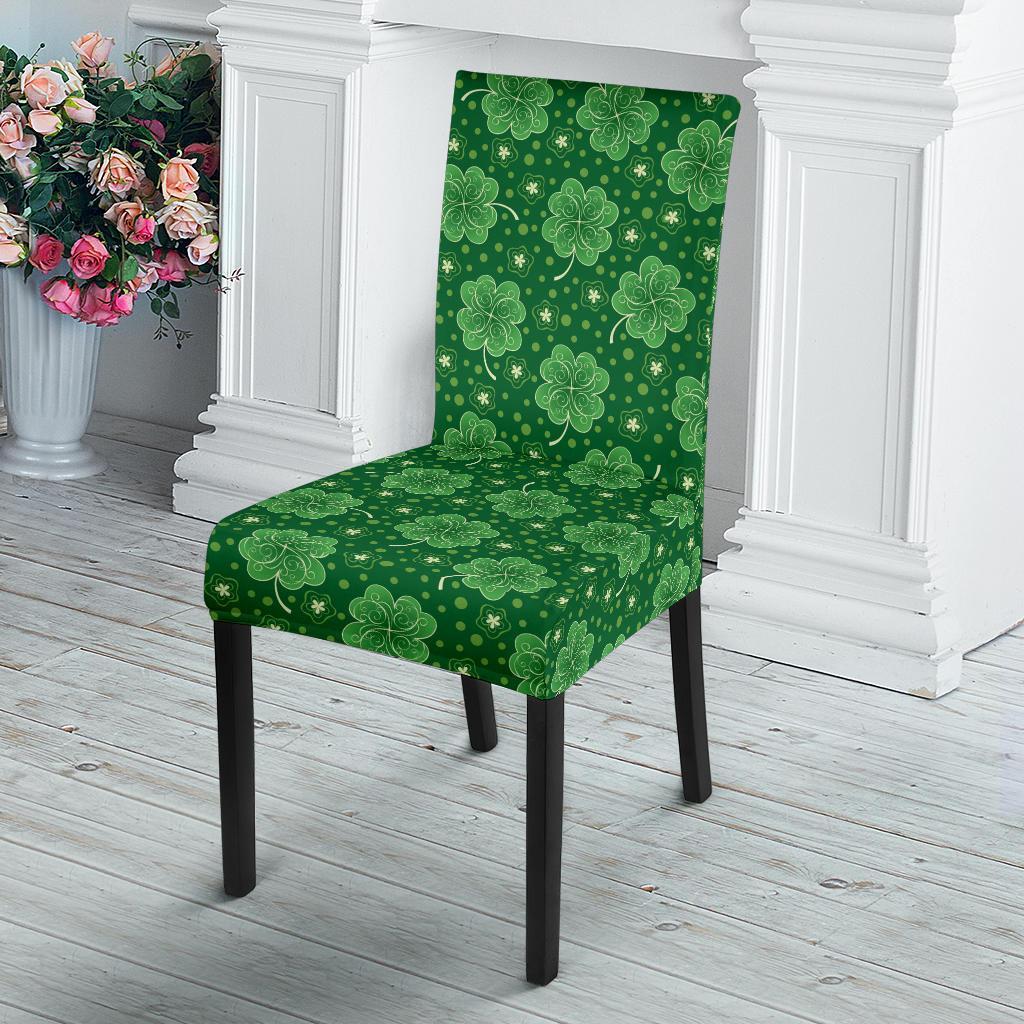 Shamrock Design Print Dining Chair Slipcover-JTAMIGO.COM