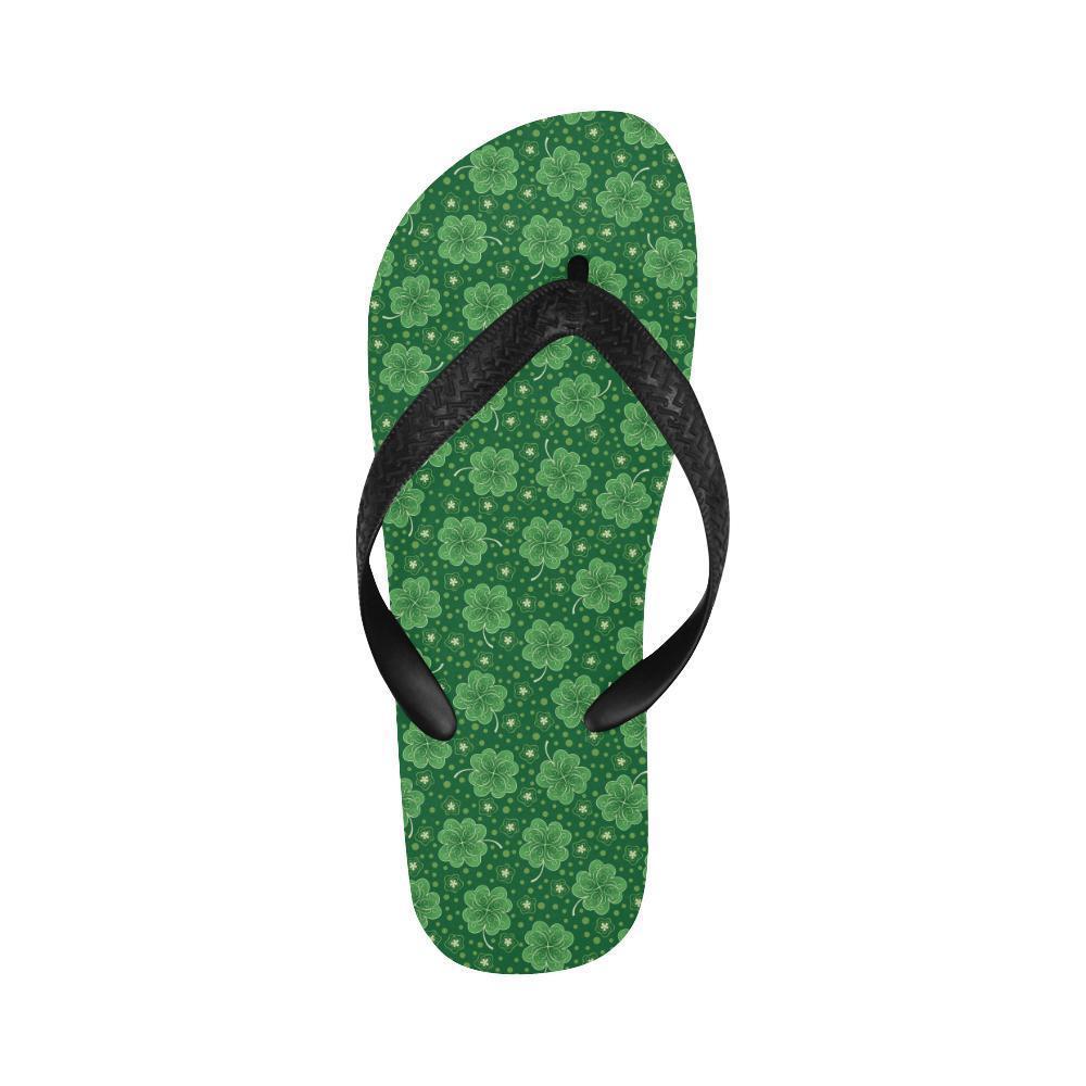 Shamrock Design Print Flip Flops-JTAMIGO.COM