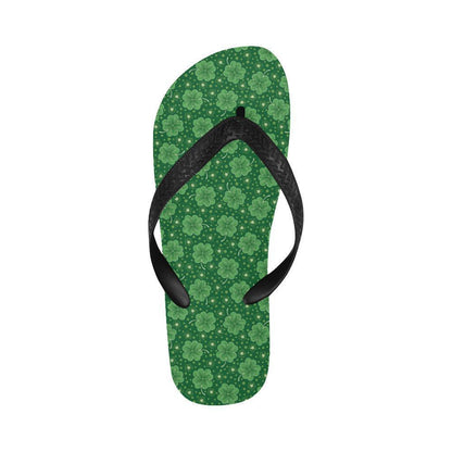 Shamrock Design Print Flip Flops-JTAMIGO.COM