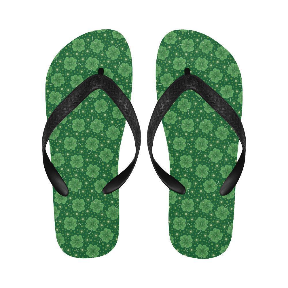 Shamrock Design Print Flip Flops-JTAMIGO.COM