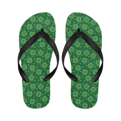 Shamrock Design Print Flip Flops-JTAMIGO.COM