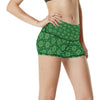 Shamrock Design Print High Waisted Spandex Shorts-JTAMIGO.COM