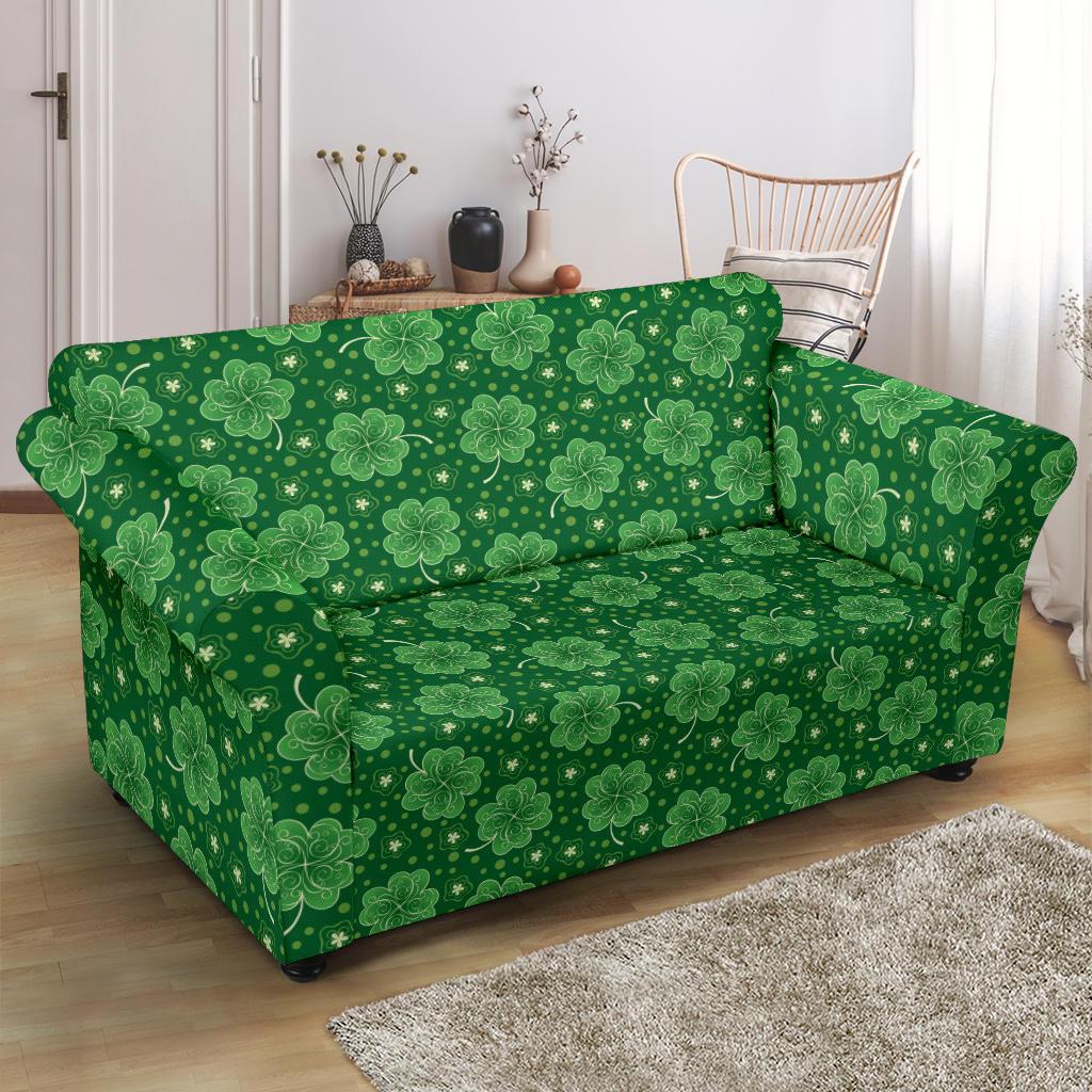 Shamrock Design Print Loveseat Slipcover-JTAMIGO.COM