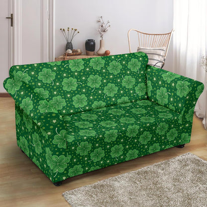 Shamrock Design Print Loveseat Slipcover-JTAMIGO.COM