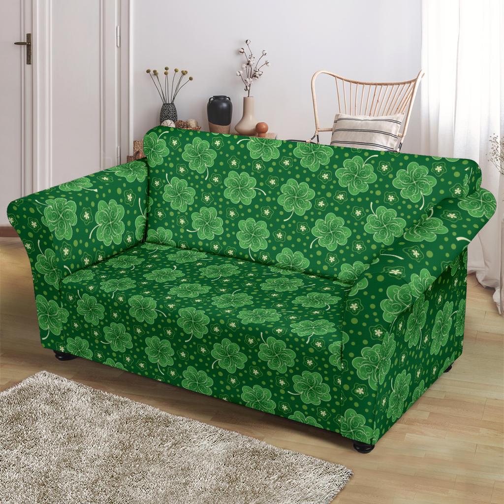 Shamrock Design Print Loveseat Slipcover-JTAMIGO.COM
