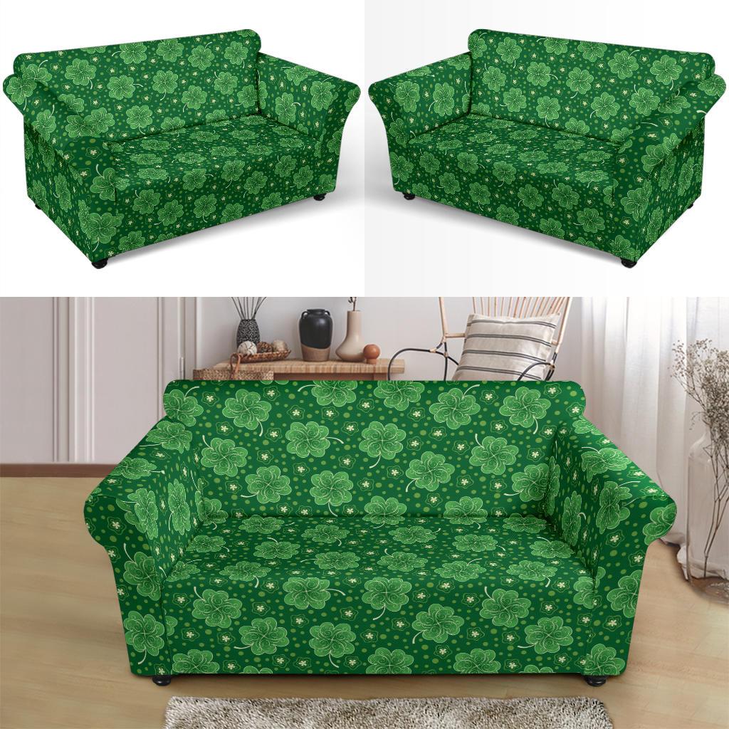 Shamrock Design Print Loveseat Slipcover-JTAMIGO.COM