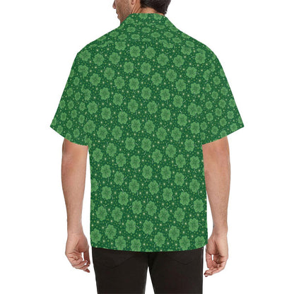 Shamrock Design Print Men Aloha Hawaiian Shirt