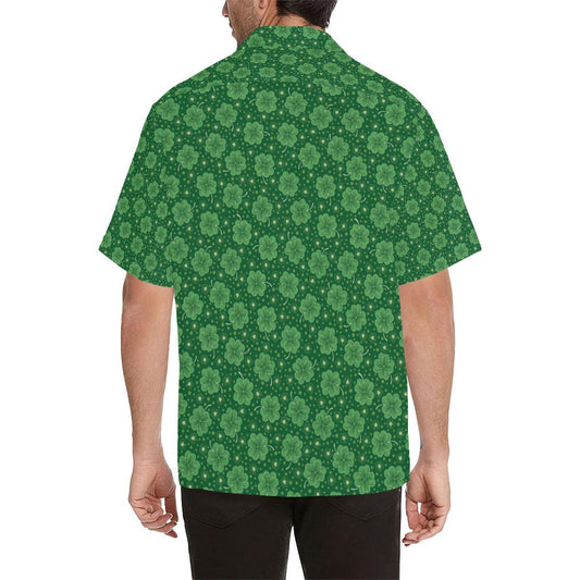 Shamrock Design Print Men Aloha Hawaiian Shirt