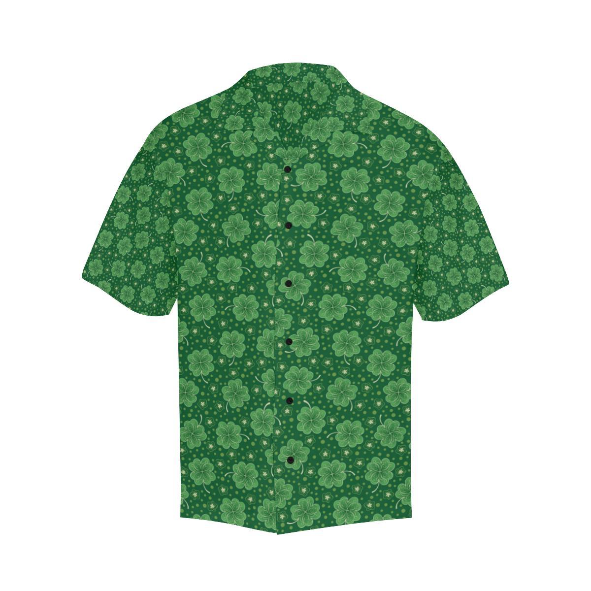 Shamrock Design Print Men Aloha Hawaiian Shirt