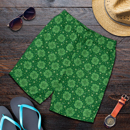 Shamrock Design Print Mens Shorts-JTAMIGO.COM