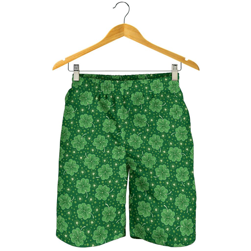 Shamrock Design Print Mens Shorts-JTAMIGO.COM