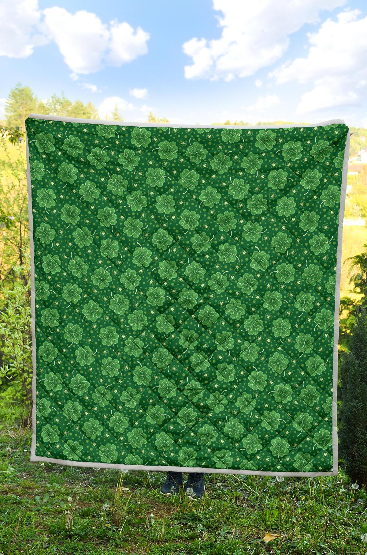 Shamrock Design Print Premium Quilt-JTAMIGO.COM