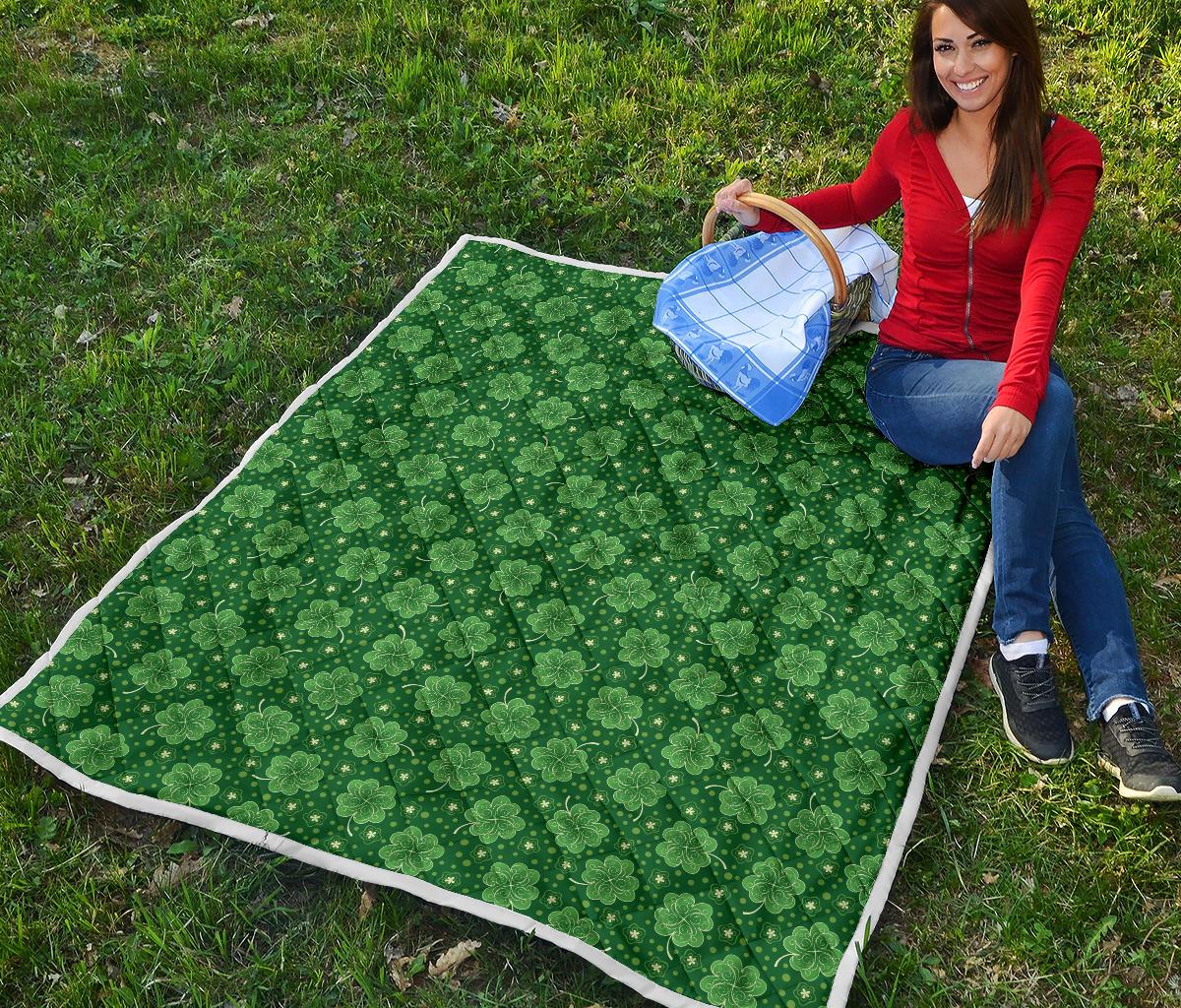 Shamrock Design Print Premium Quilt-JTAMIGO.COM