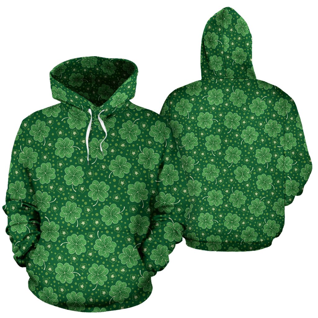 Shamrock Design Print Pullover Hoodie