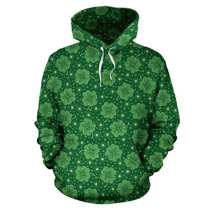 Shamrock Design Print Pullover Hoodie