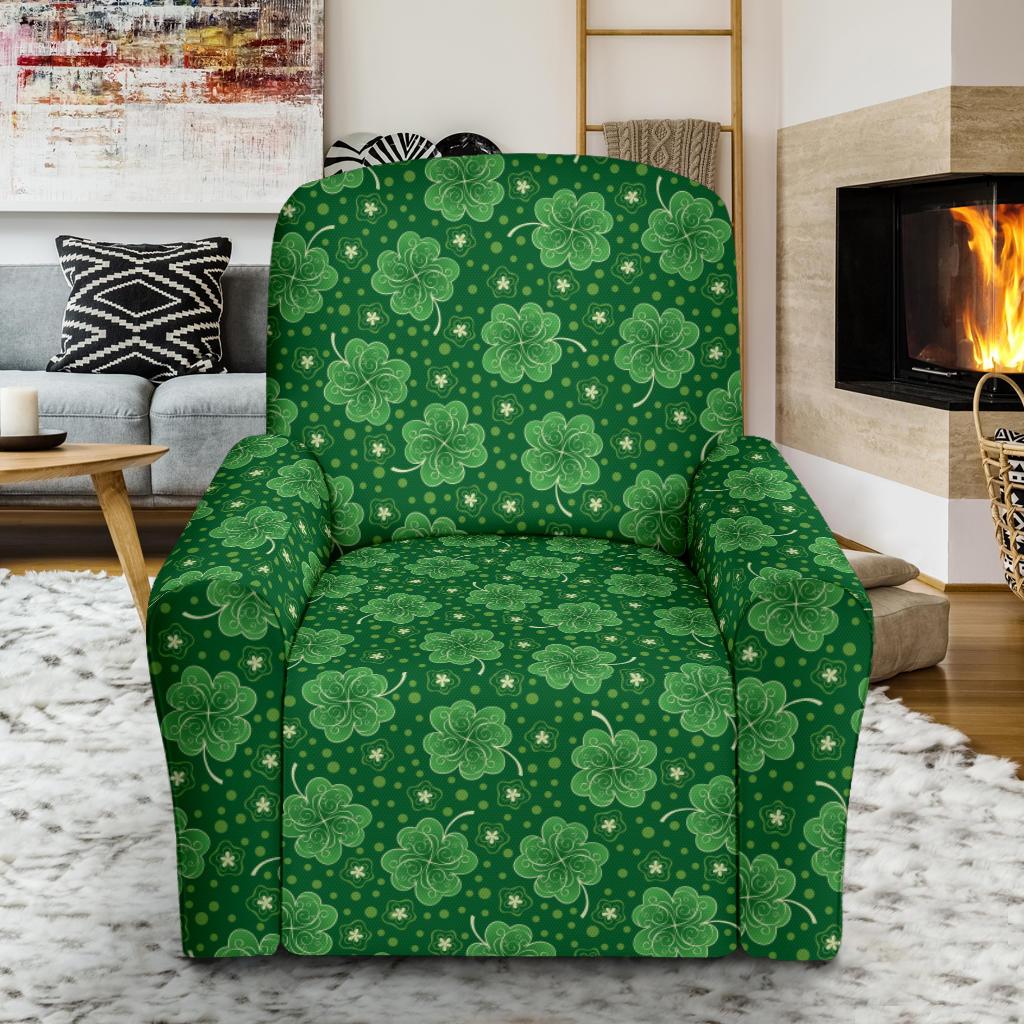 Shamrock Design Print Single Sofa Slipcover -JTAMIGO.COM