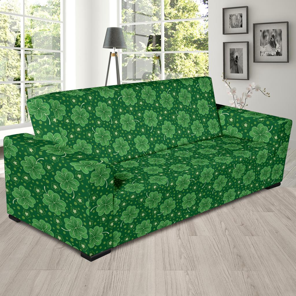 Shamrock Design Print Sofa Slipcover-JTAMIGO.COM