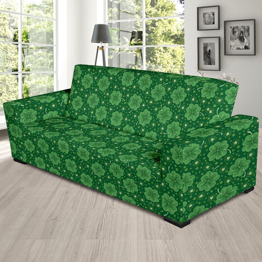 Shamrock Design Print Sofa Slipcover-JTAMIGO.COM