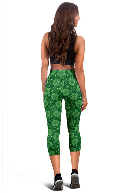 Shamrock Design Print Women Capris