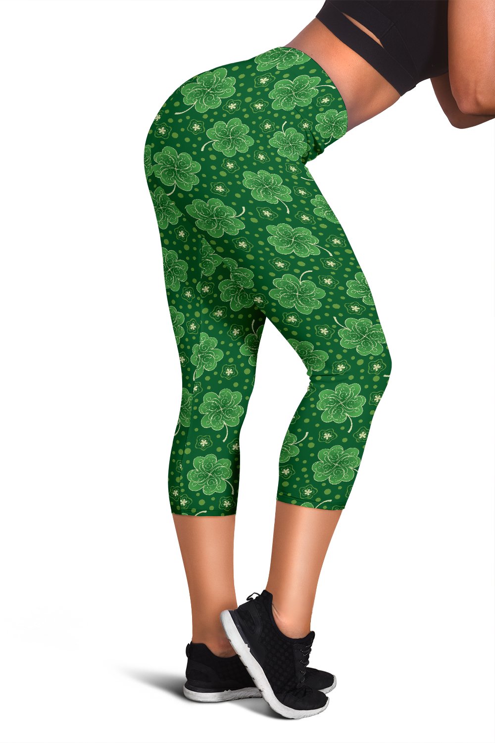 Shamrock Design Print Women Capris