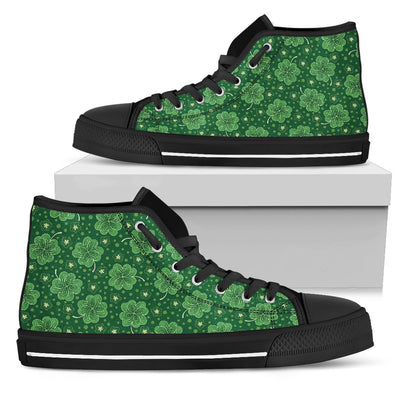 Shamrock Design Print Women High Top Shoes