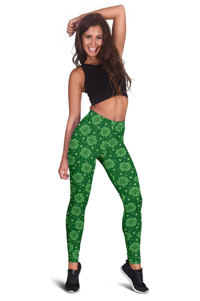 Shamrock Design Print Women Leggings