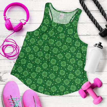 Shamrock Design Print Women Racerback Tank Top