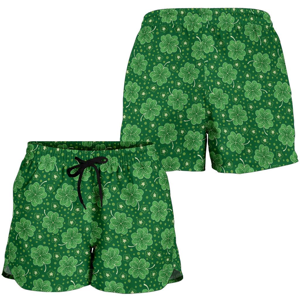 Shamrock Design Print Women Shorts-JTAMIGO.COM