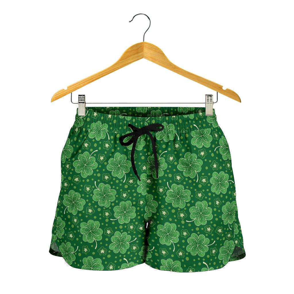 Shamrock Design Print Women Shorts-JTAMIGO.COM
