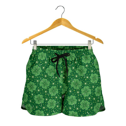 Shamrock Design Print Women Shorts-JTAMIGO.COM