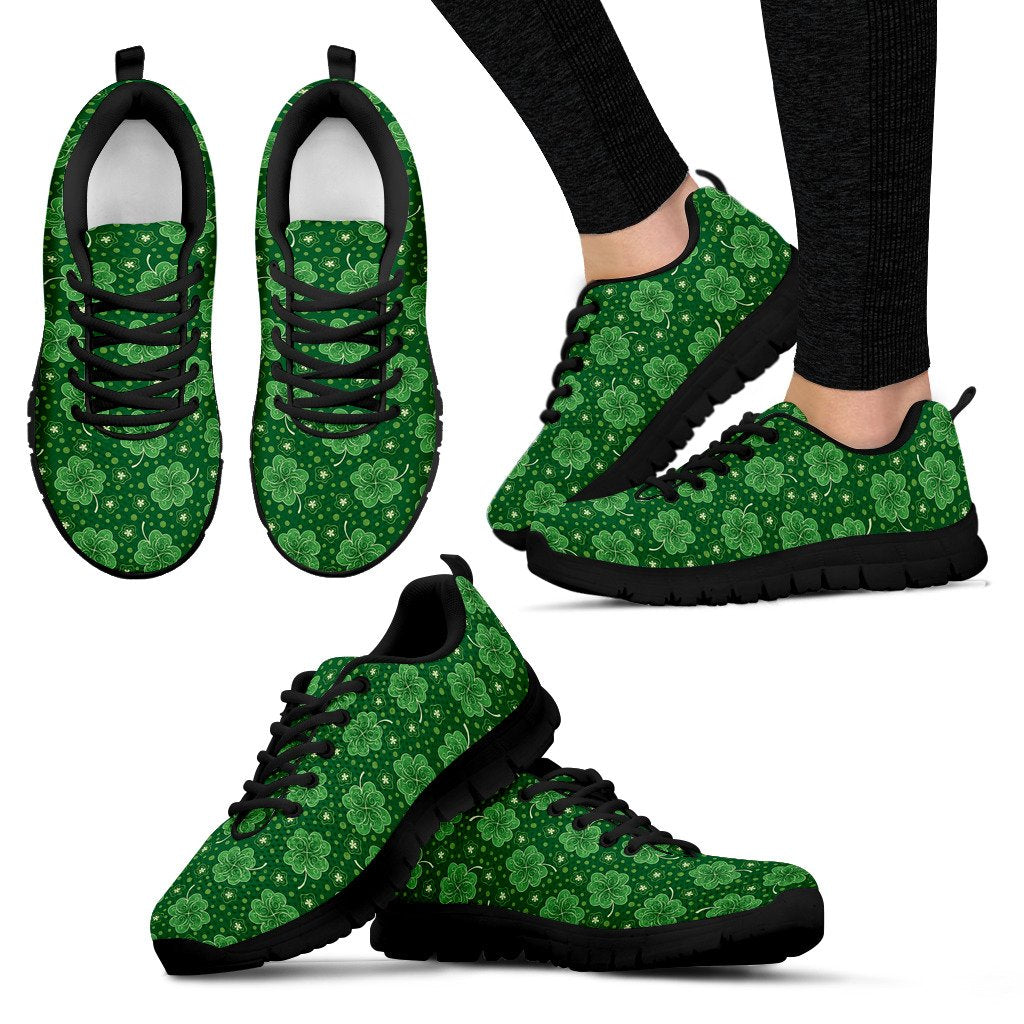 Shamrock Design Print Women Sneakers Shoes