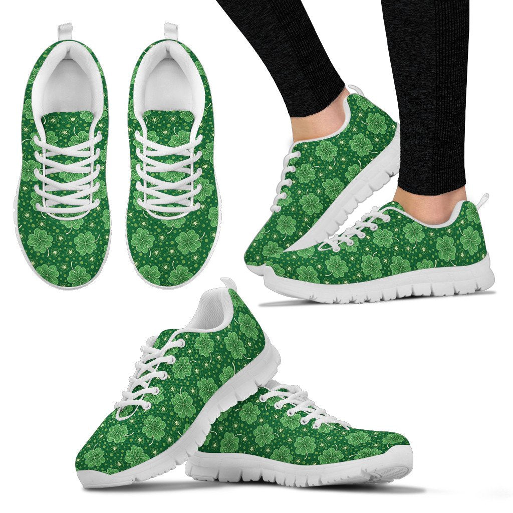 Shamrock Design Print Women Sneakers Shoes