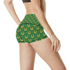 Shamrock Horseshoes Print Pattern High Waisted Spandex Shorts-JTAMIGO.COM