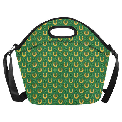 Shamrock Horseshoes Print Pattern Neoprene Lunch Bag (Model 1669)(Large)-JTAMIGO.COM