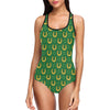 Shamrock Horseshoes Print Pattern One Piece Swimsuit-JTAMIGO.COM