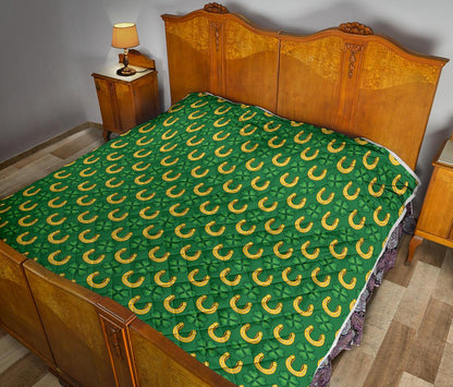 Shamrock Horseshoes Print Pattern Premium Quilt-JTAMIGO.COM