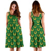 Shamrock Horseshoes Print Pattern Sleeveless Dress