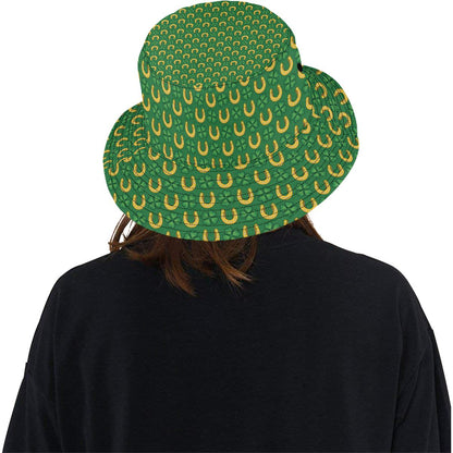 Shamrock Horseshoes Print Pattern Unisex Bucket Hat
