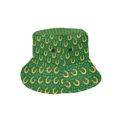 Shamrock Horseshoes Print Pattern Unisex Bucket Hat