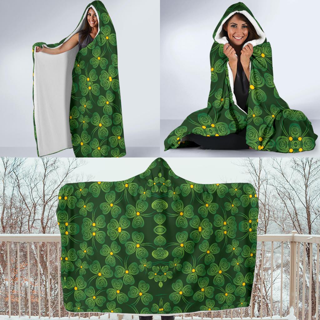 Shamrock Pattern Hooded Blanket-JTAMIGO.COM
