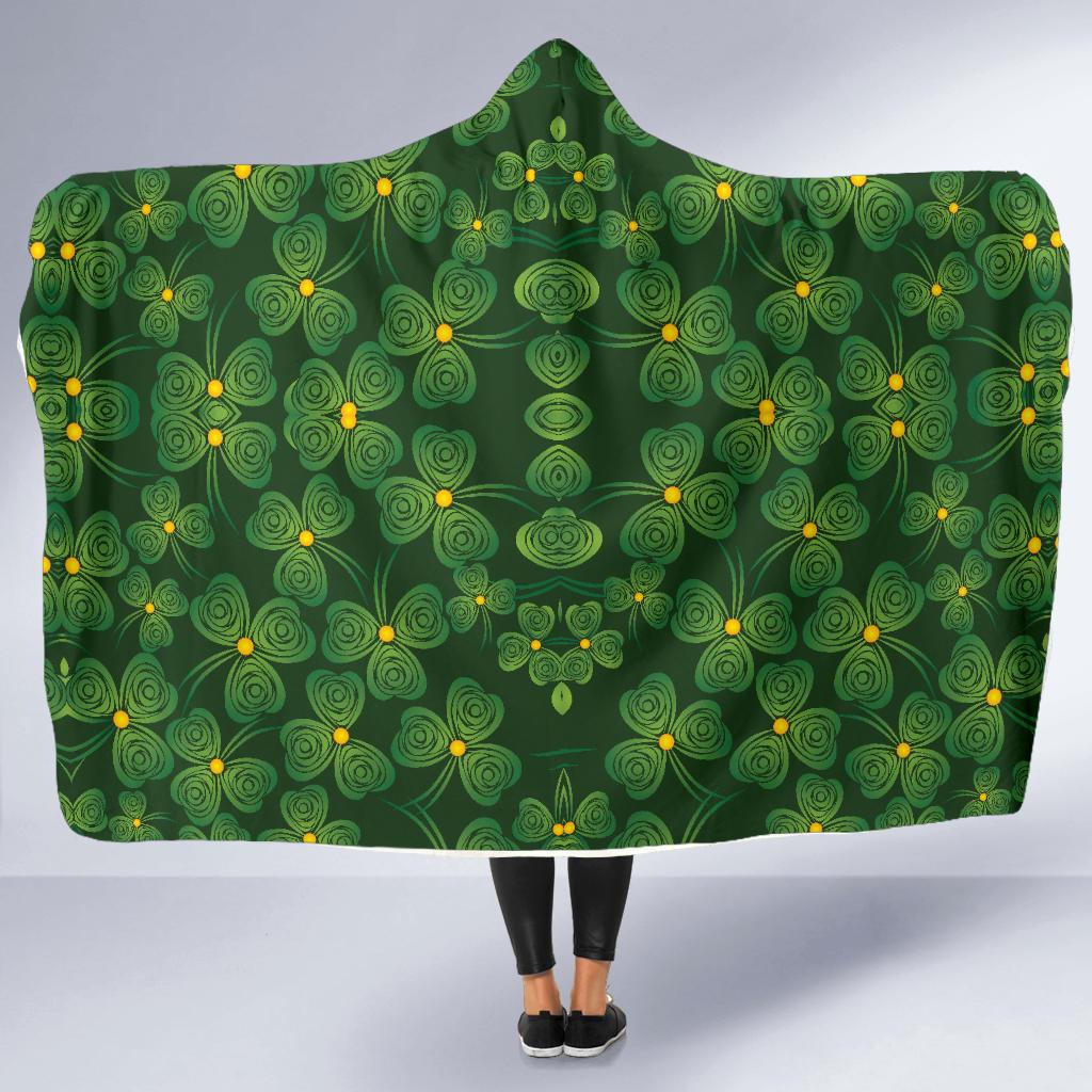 Shamrock Pattern Hooded Blanket-JTAMIGO.COM