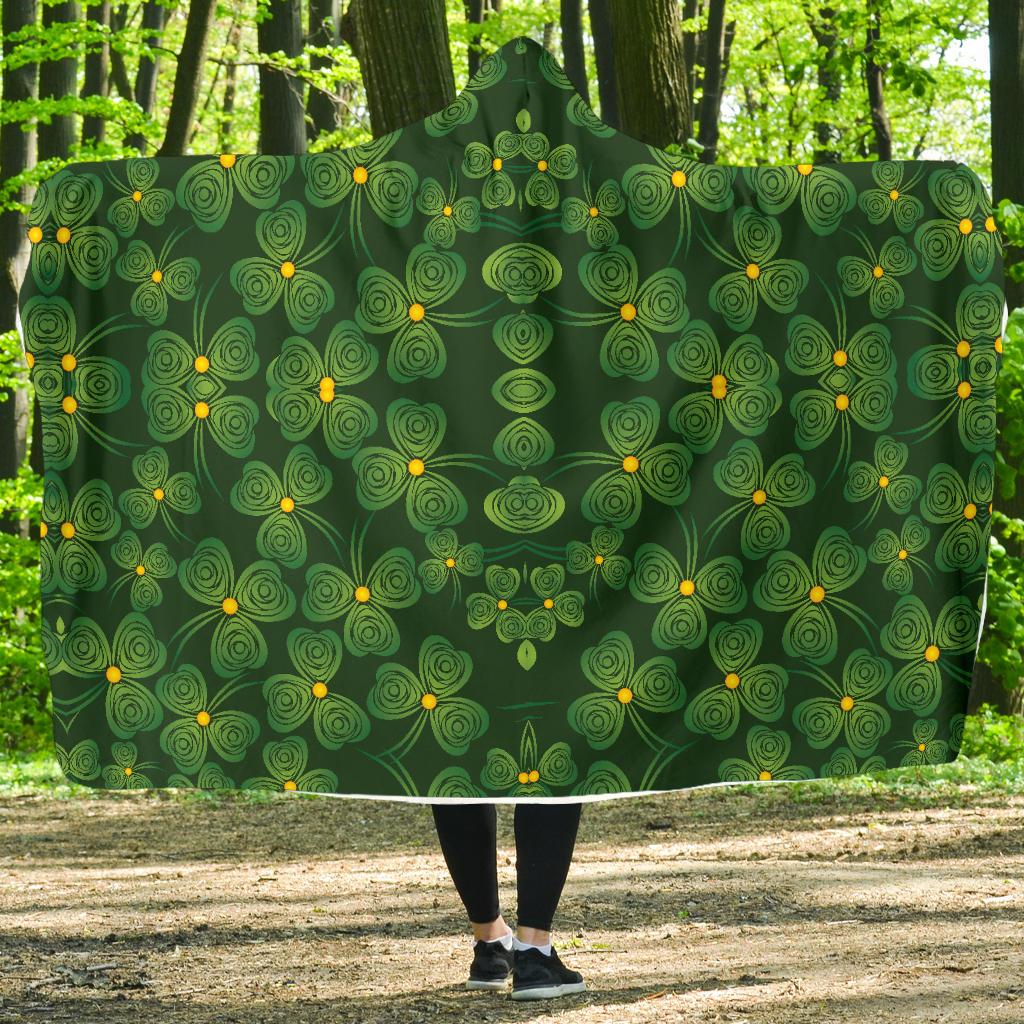 Shamrock Pattern Hooded Blanket-JTAMIGO.COM