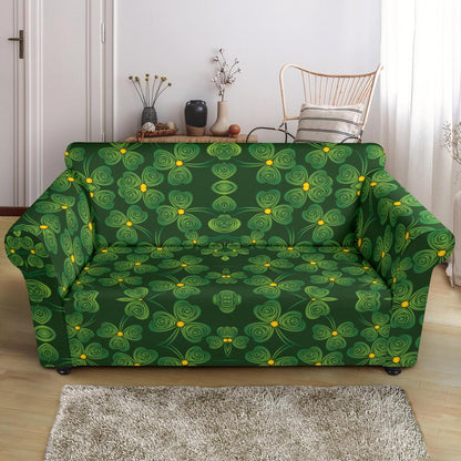 Shamrock Pattern Loveseat Slipcover-JTAMIGO.COM